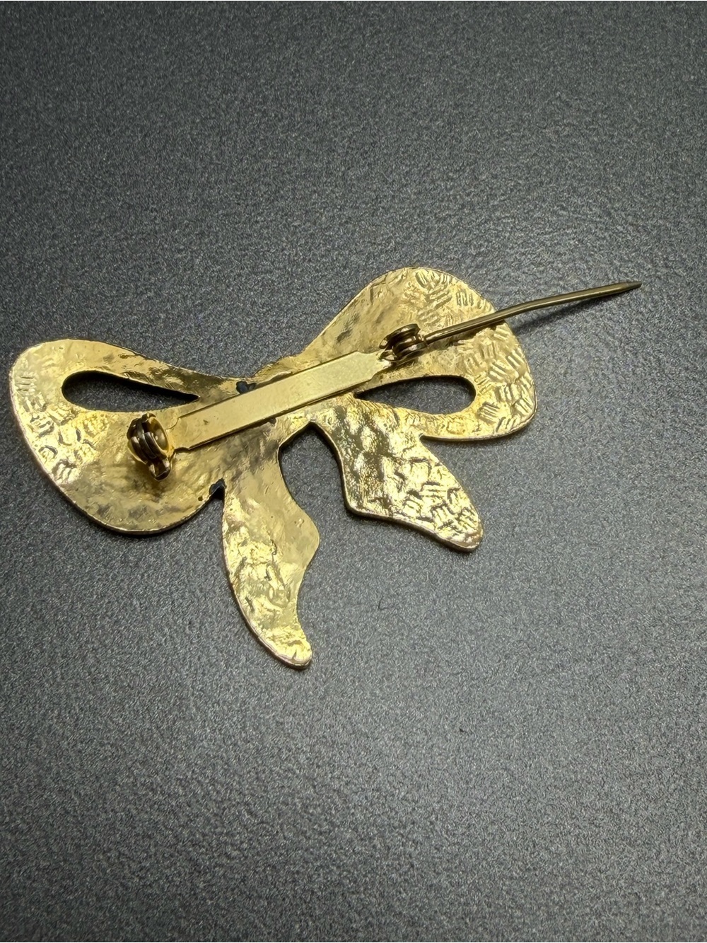 Vintage Cloisonné  Bow Brooch in Black, Red, Blue #cl05 - Picture 3 of 3